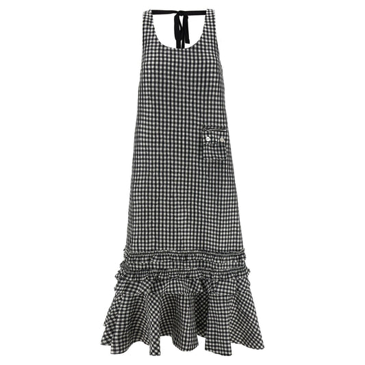 Ganni Black Polyester Midi Dress