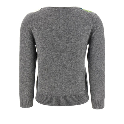 Ganni Gray Merino Wool Cardigan