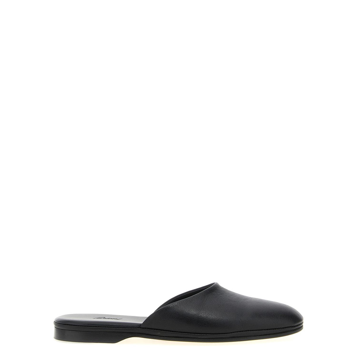 Brioni Black Calfskin Mules