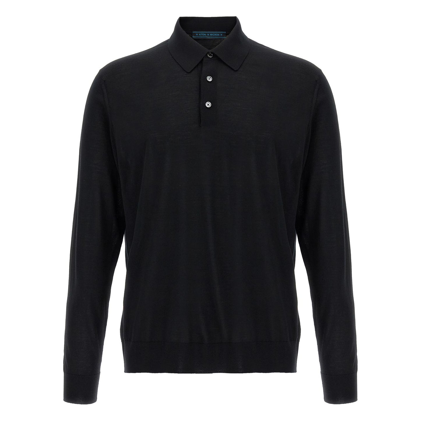 Kiton Black Wool Polo Shirt