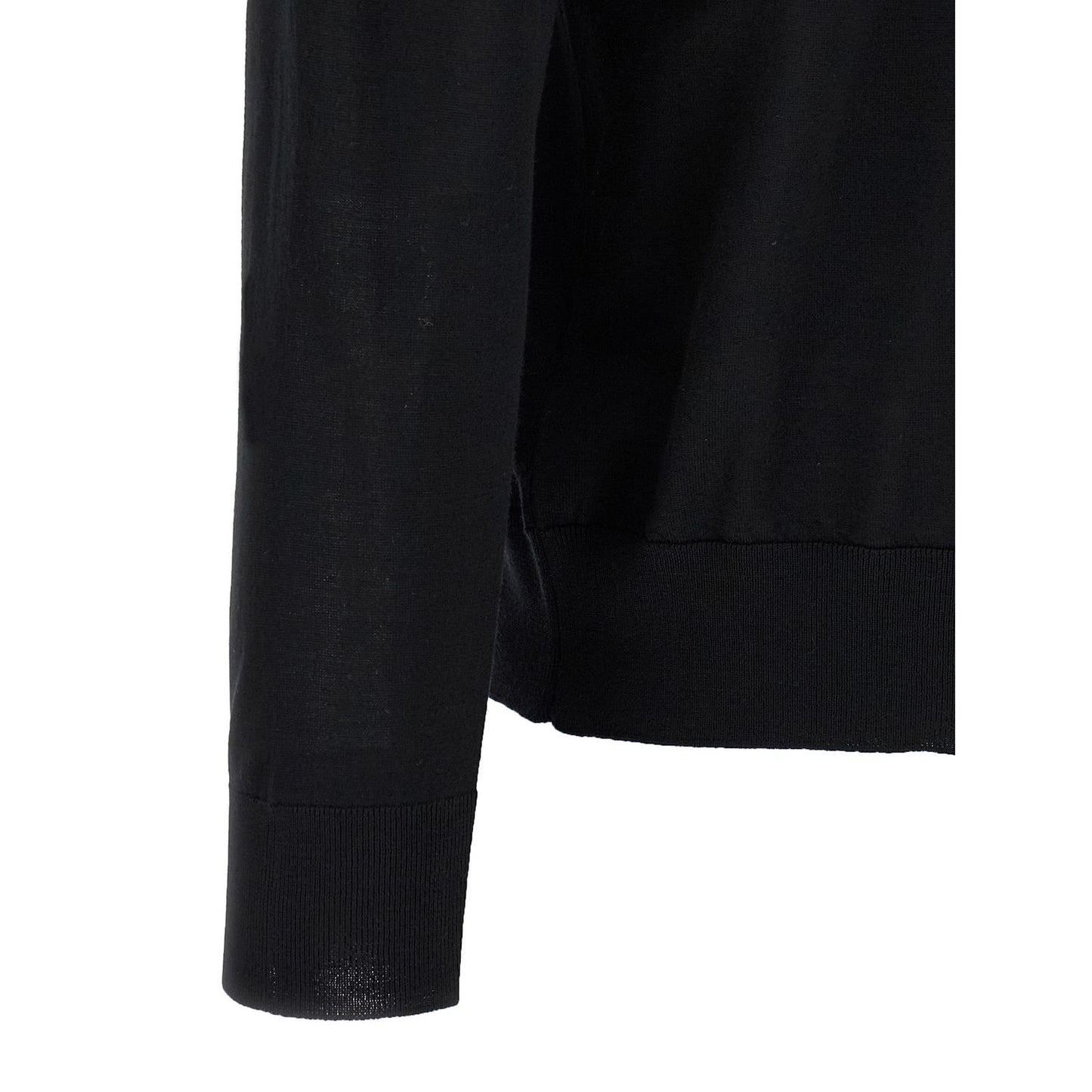 Kiton Black Wool Polo Shirt
