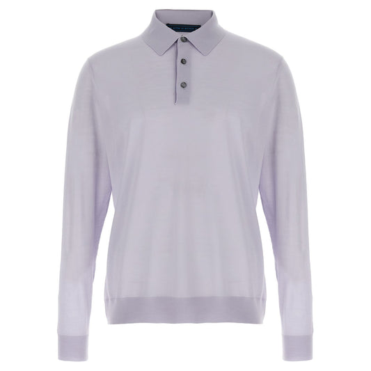 Kiton Blue Wool Polo Shirt
