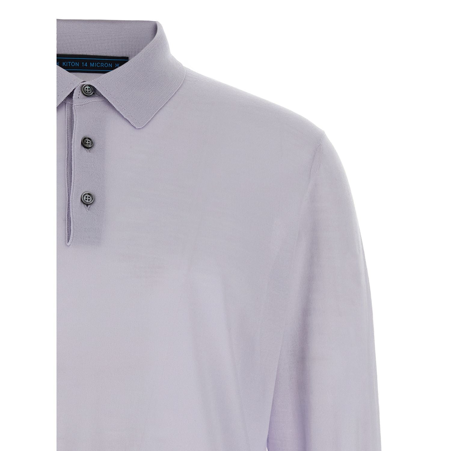 Kiton Blue Wool Polo Shirt