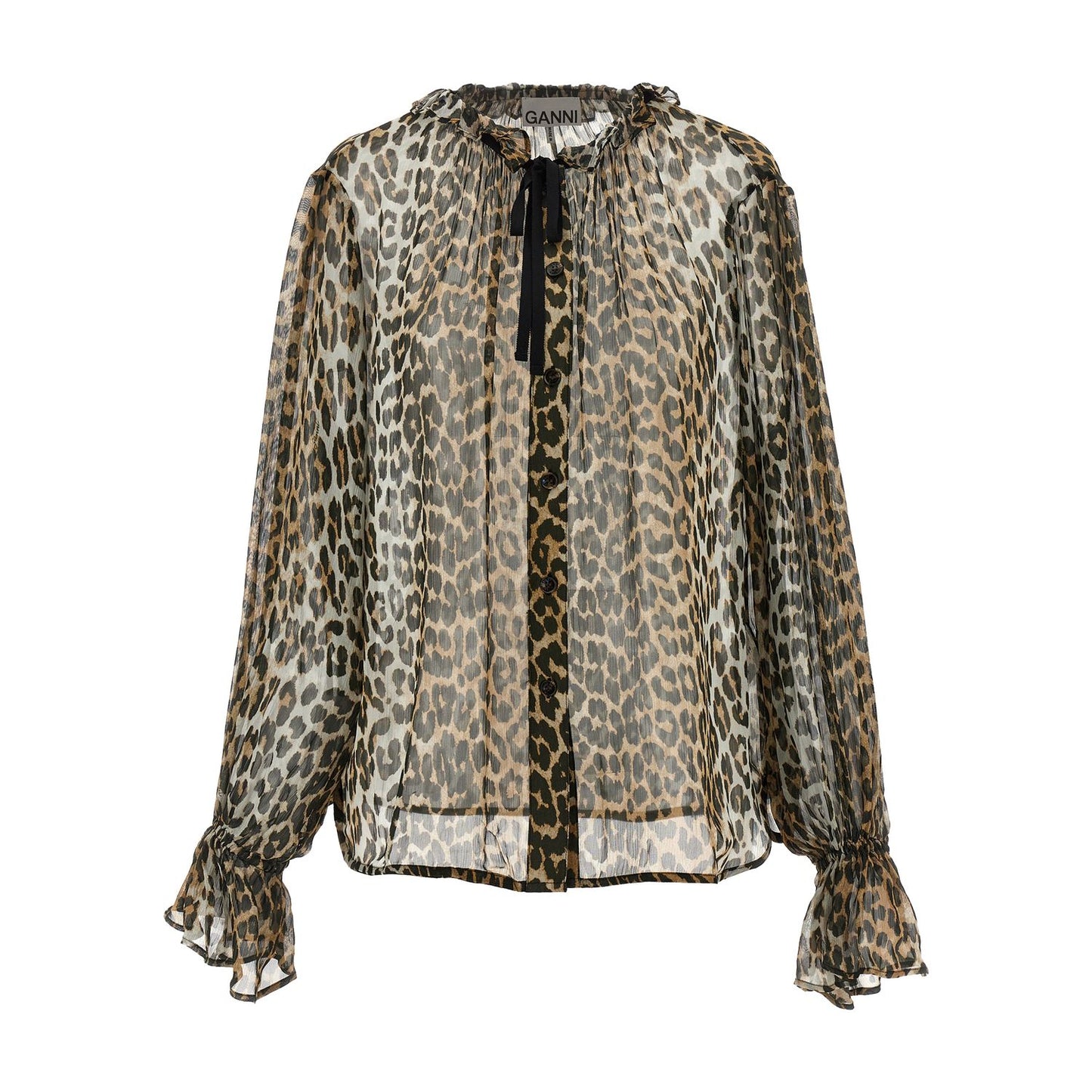 Ganni Brown Viscose Blouse
