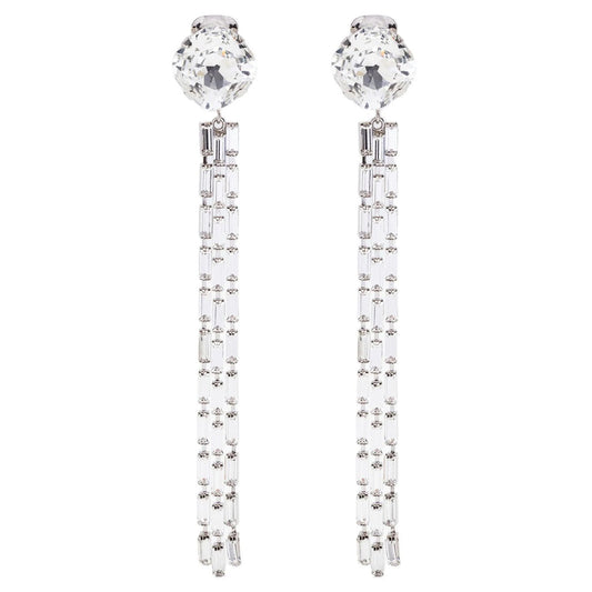 Alessandra Rich Silver Glass Earrings