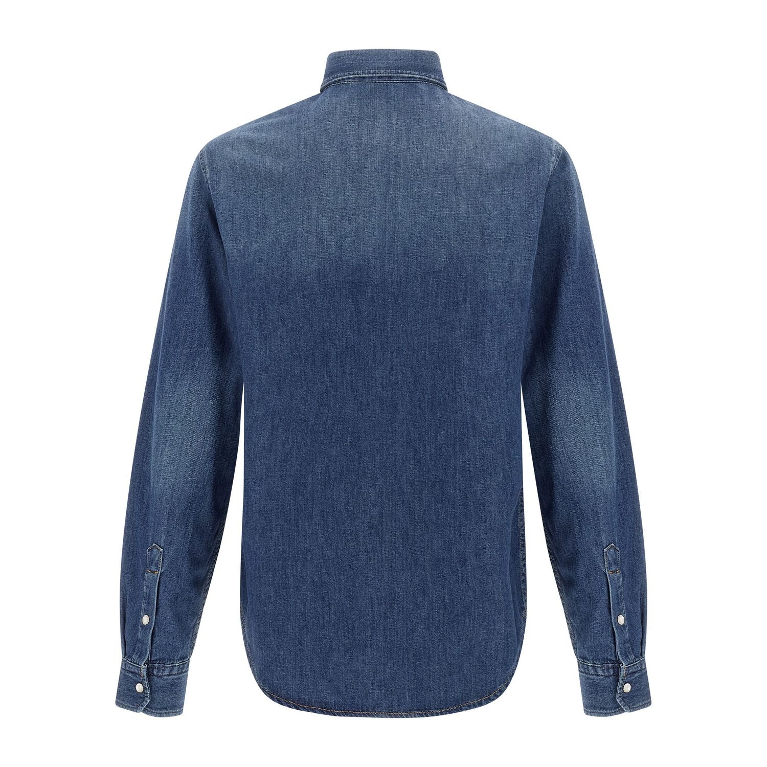 Versace Blue Cotton Blouse