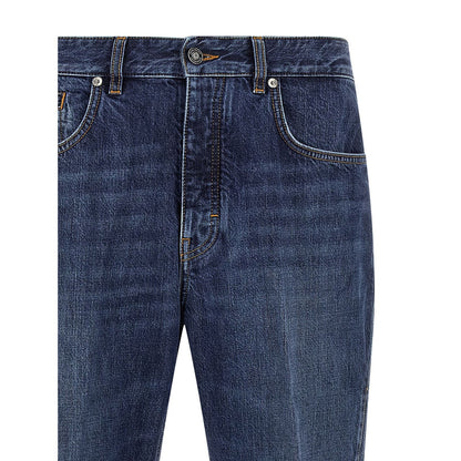 Givenchy Blue Cotton Straight-Leg Jeans
