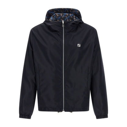 Fendi Blue Polyester Shell Jacket