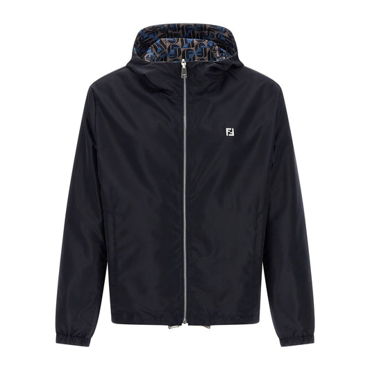 Fendi Blue Polyester Shell Jacket