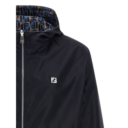 Fendi Blue Polyester Shell Jacket