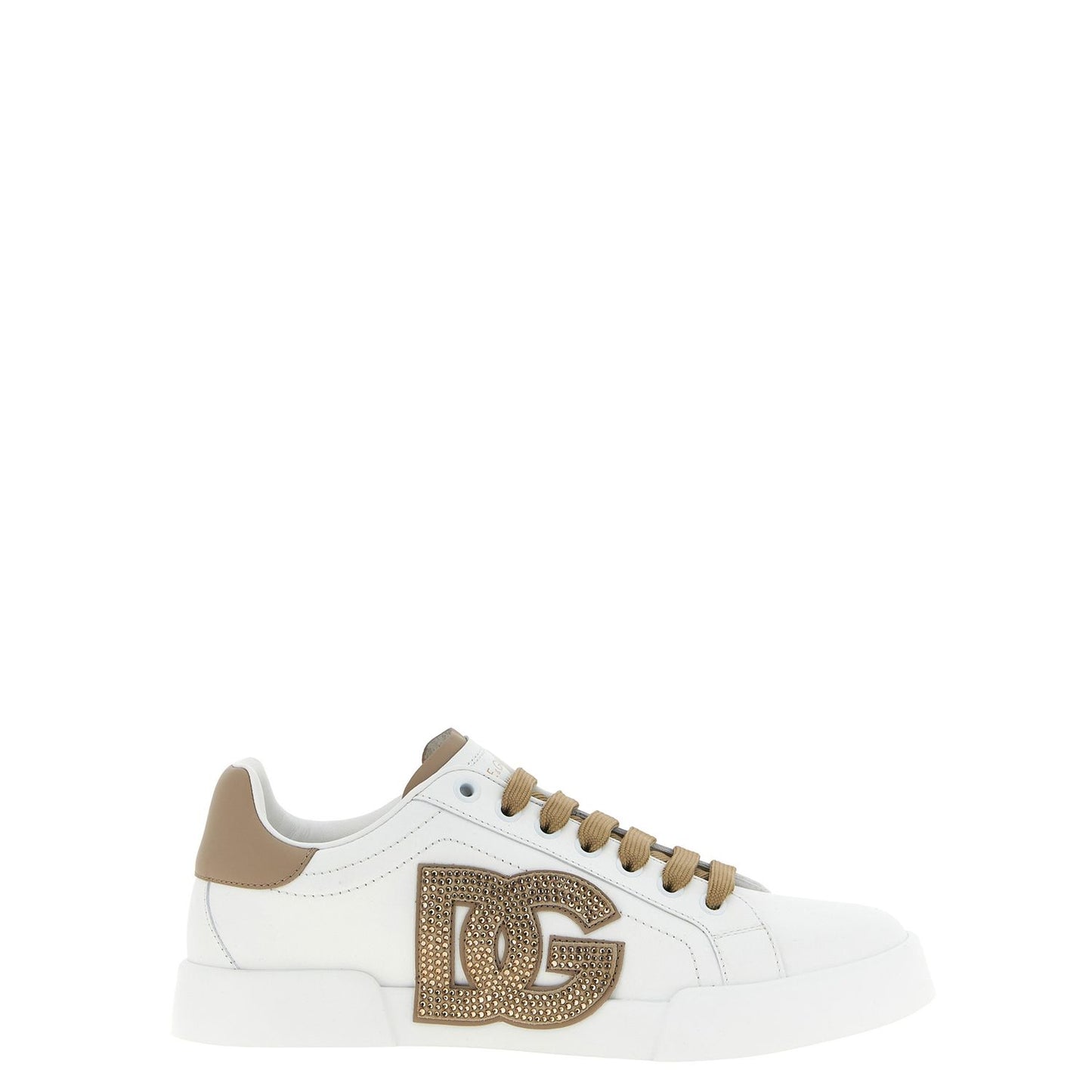 Dolce & Gabbana Beige Calfskin Sneakers