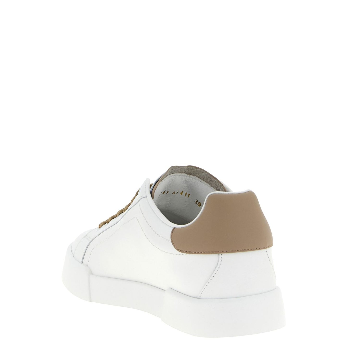 Dolce & Gabbana Beige Calfskin Sneakers
