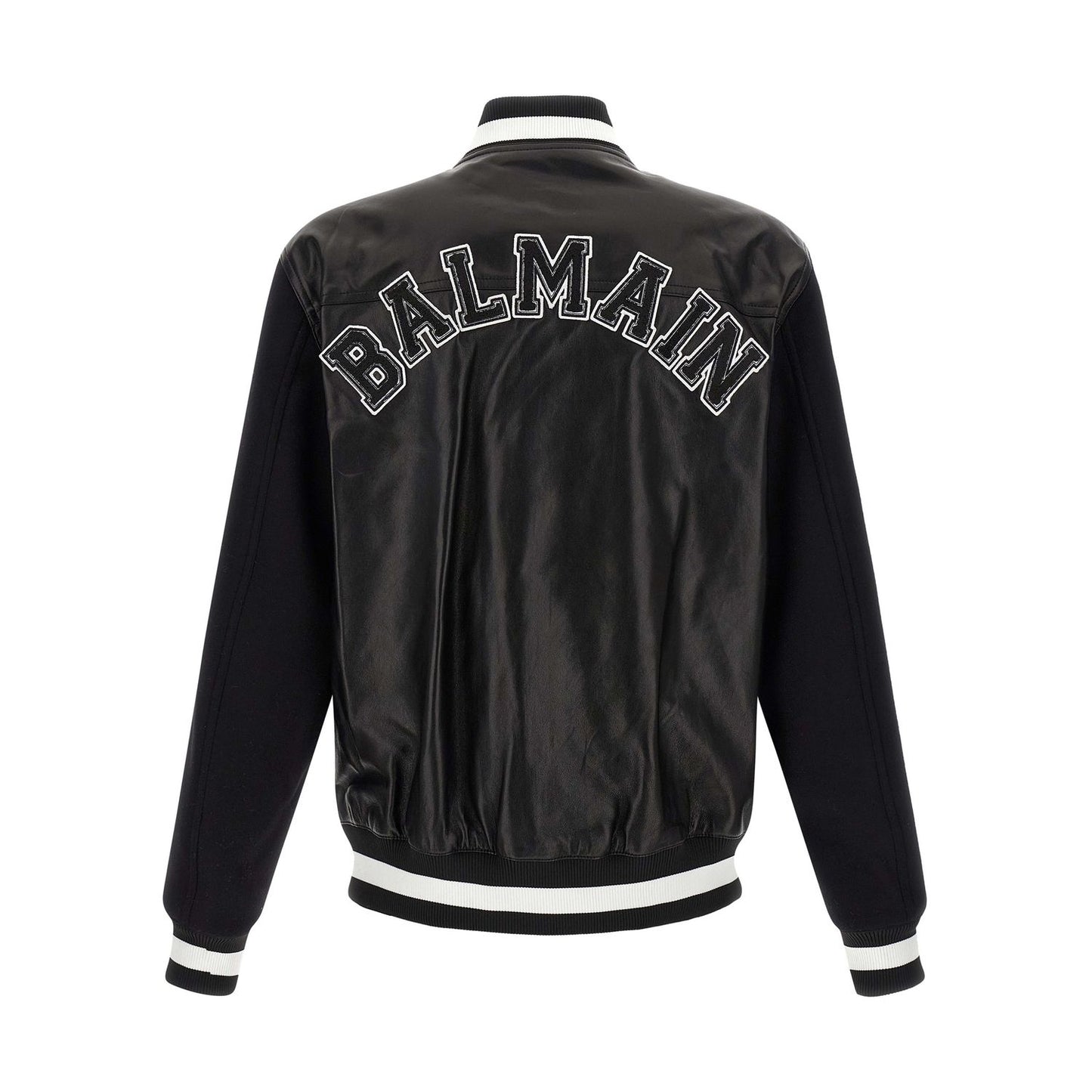 Balmain Bicolor Lamb Leather Leather Jacket