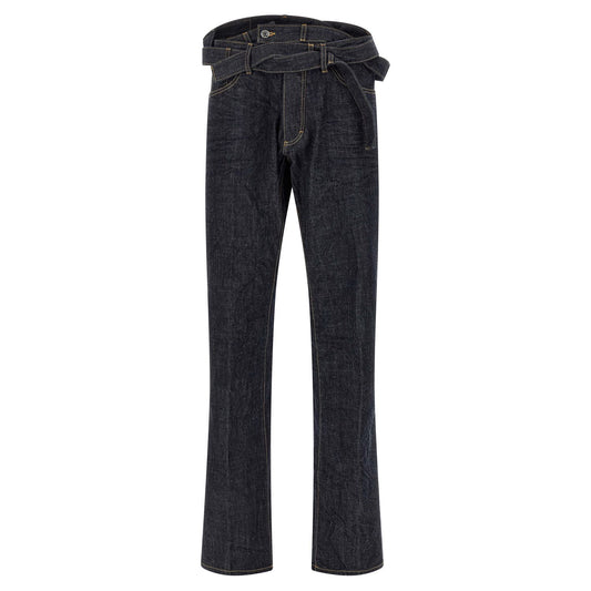 Dsquared² Blue Cotton Straight-Leg Jeans