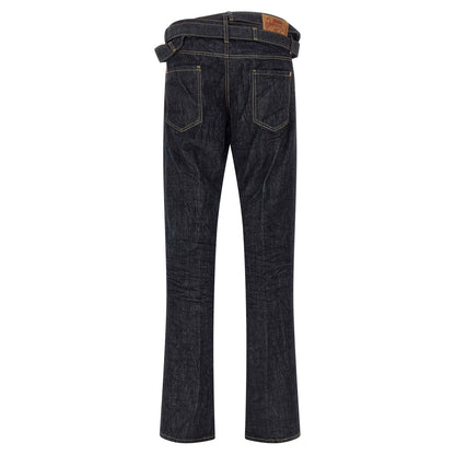 Dsquared² Blue Cotton Straight-Leg Jeans