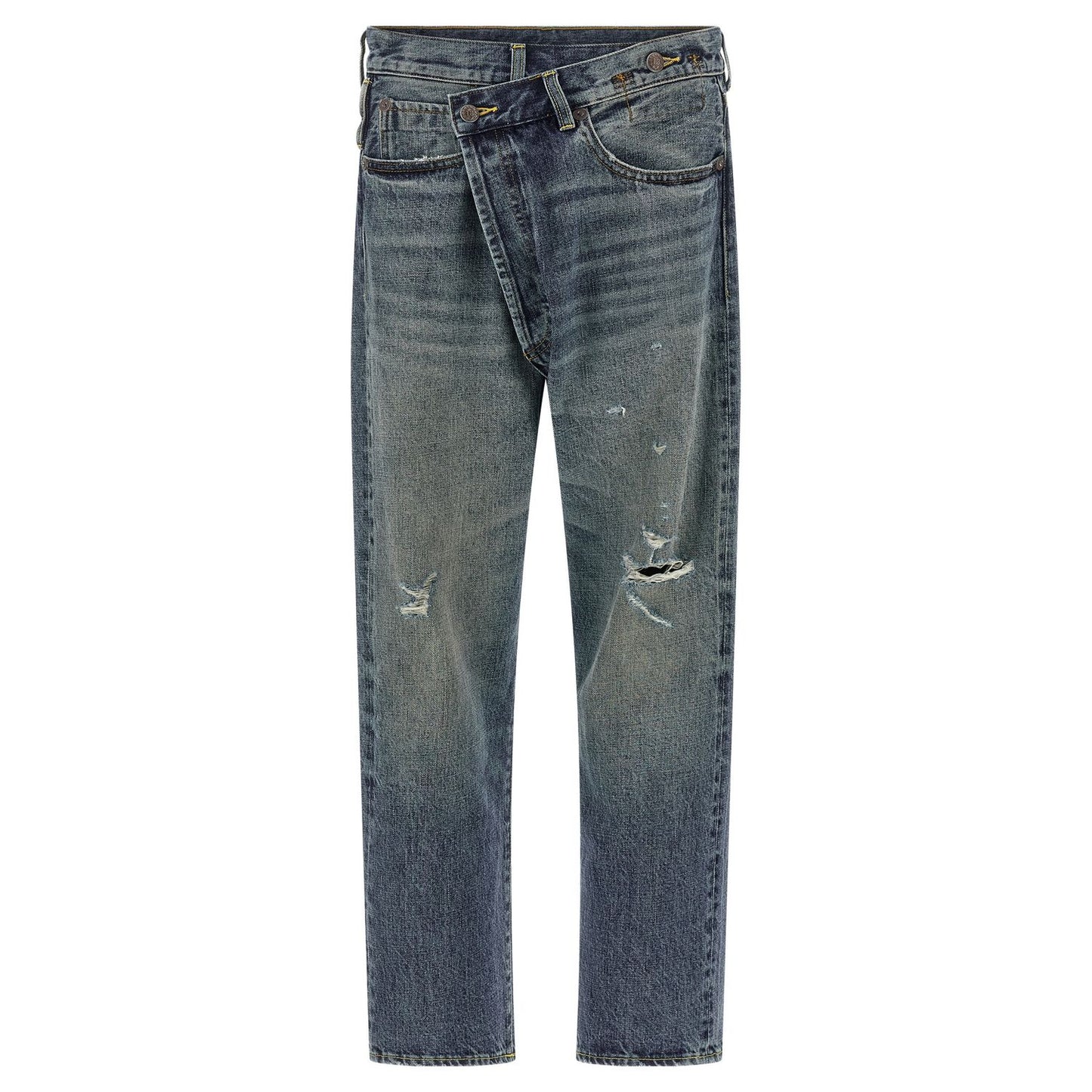 R13 Blue Cotton Straight-Leg Jeans