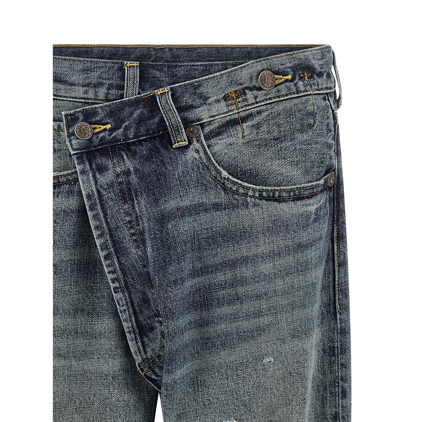 R13 Blue Cotton Straight-Leg Jeans