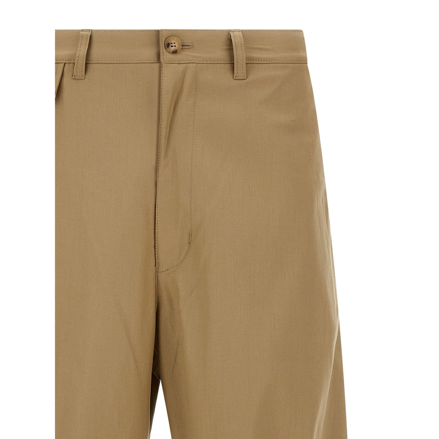 Comme Des Garçons Beige Cotton Casual Pants