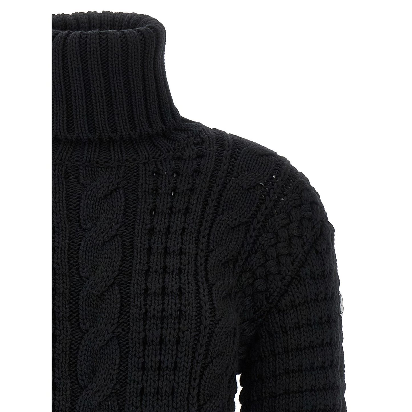 MONCLER GENIUS Black Virgin Wool Cardigan