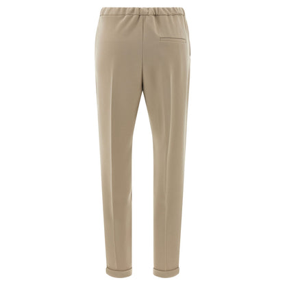 Alberto Biani Beige Triacetate Casual Pants