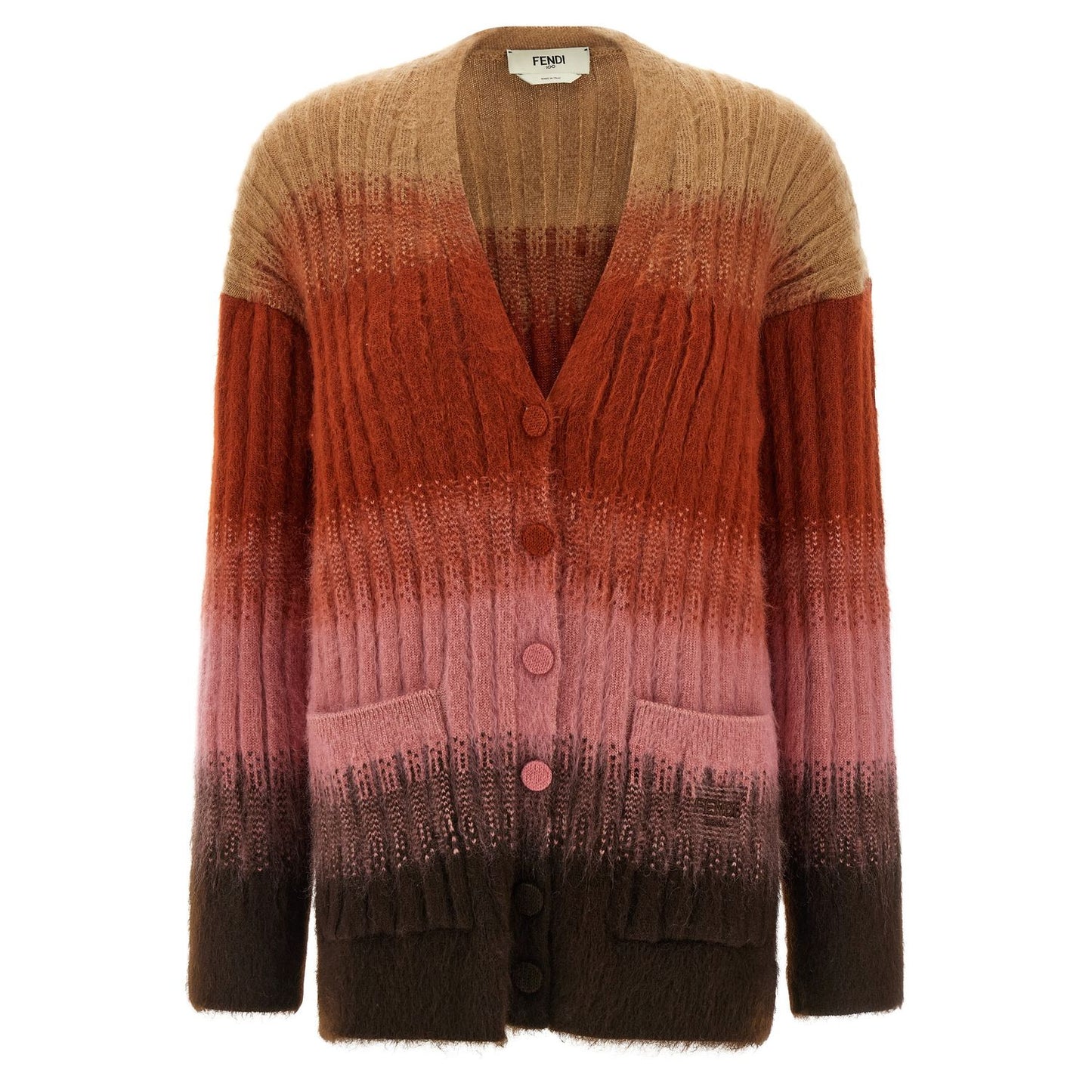 Fendi Multicolor Wool Cardigan