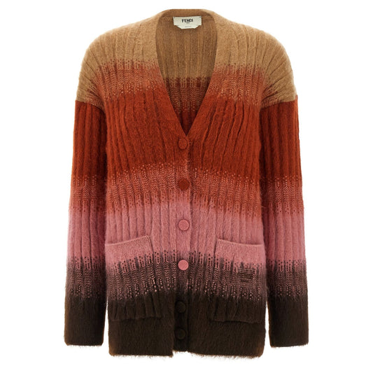 Fendi Multicolor Wool Cardigan
