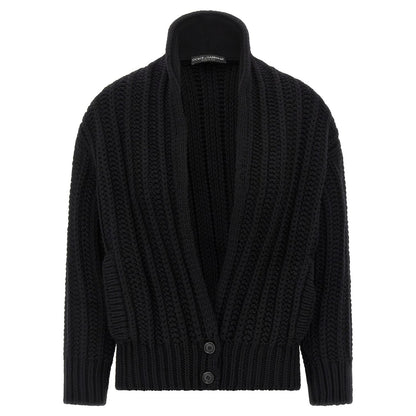 Dolce & Gabbana Black Virgin Wool Cardigan