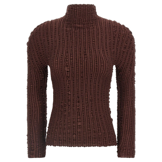 Issey Miyake Brown Polyester Cardigan