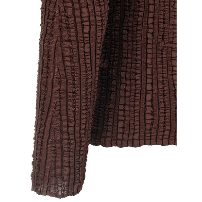 Issey Miyake Brown Polyester Cardigan