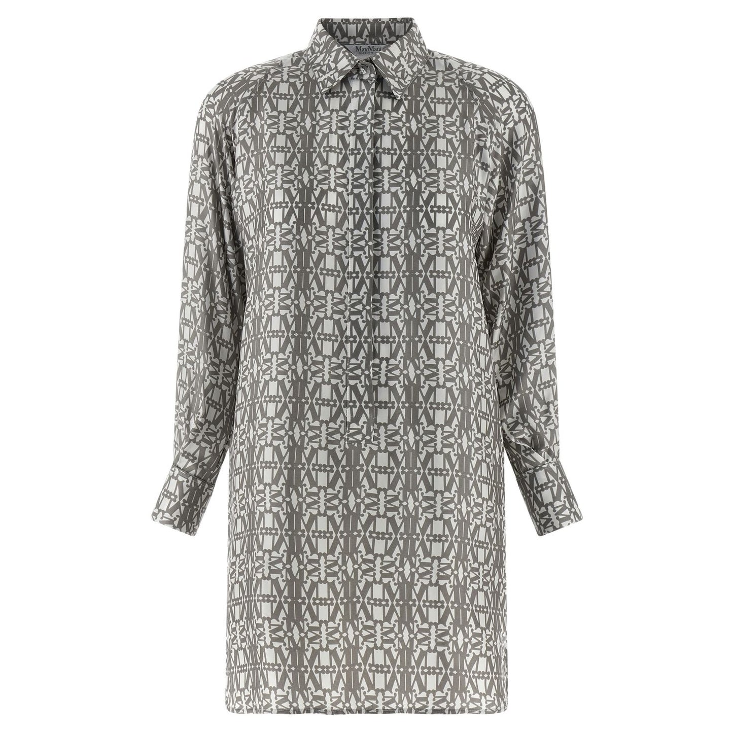 Max Mara Gray Silk Short Dress