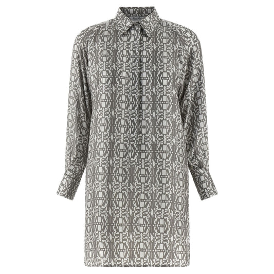 Max Mara Gray Silk Short Dress