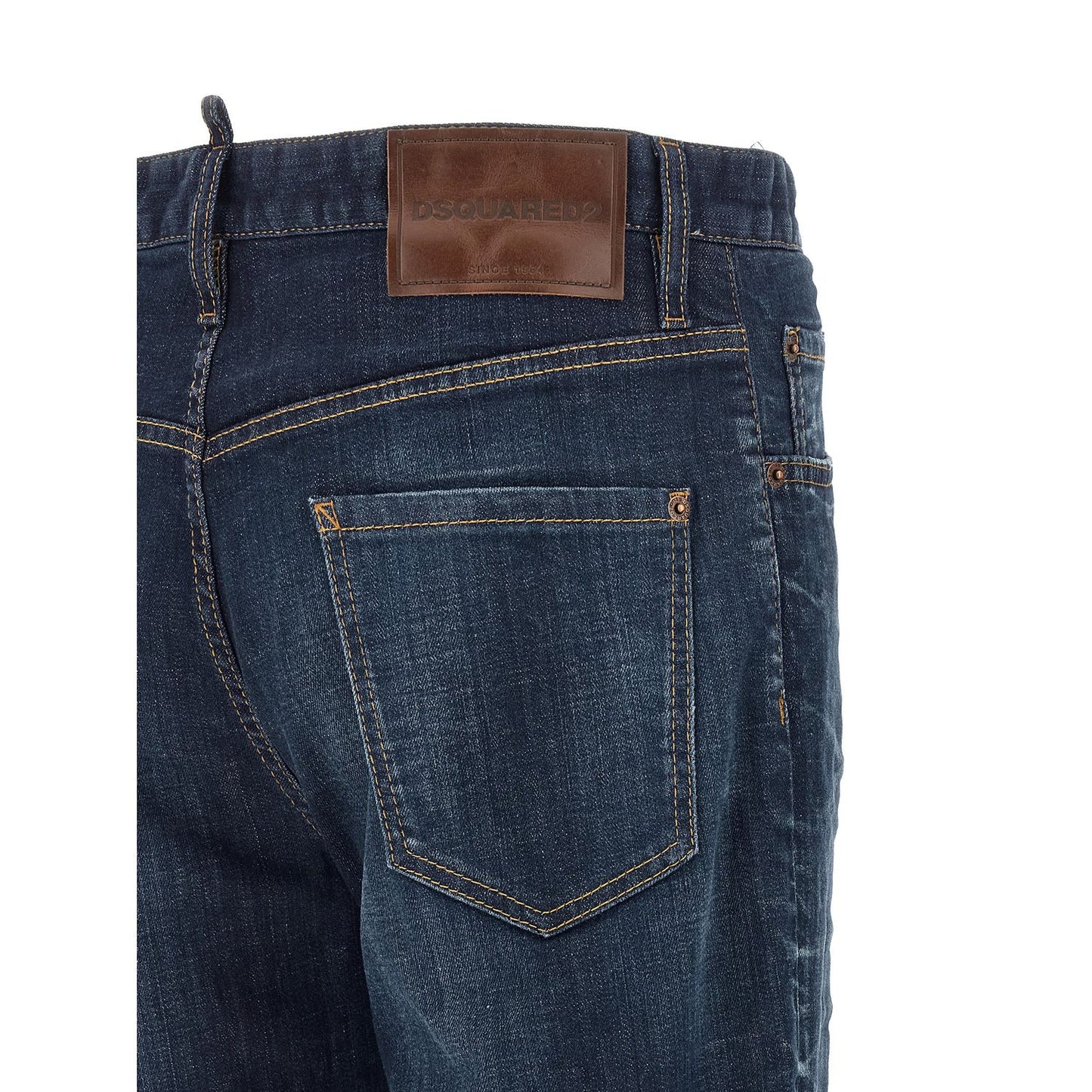 Dsquared² Blue Cotton Straight-Leg Jeans