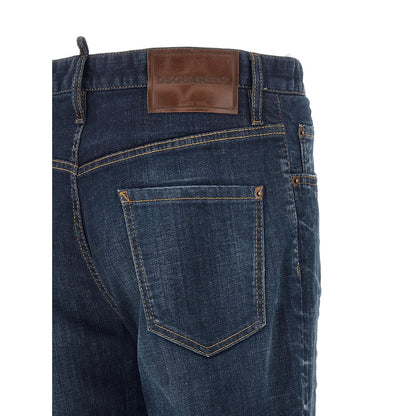Dsquared² Blue Cotton Straight-Leg Jeans