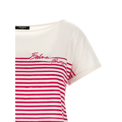 Balmain Fuchsia Cotton T-Shirt