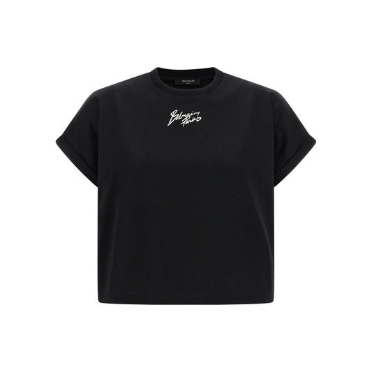 Balmain Black Cotton T-Shirt