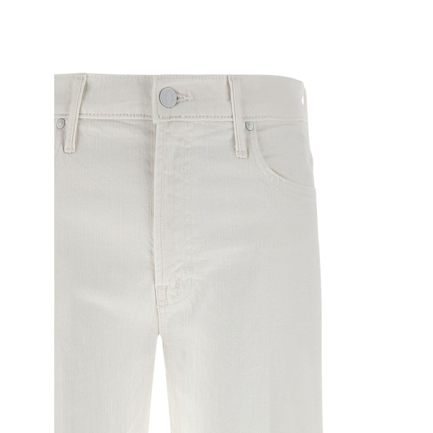 Mother Denim White Cotton Flared Jeans