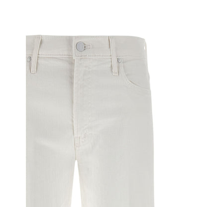 Mother Denim White Cotton Flared Jeans