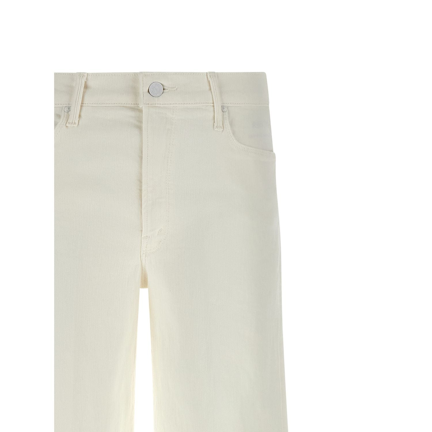 Mother Denim White Cotton Flared Jeans