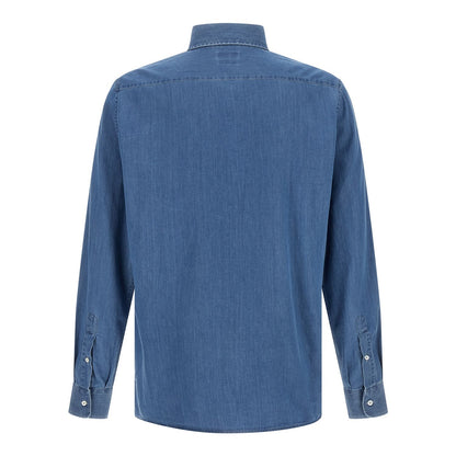 Brunello Cucinelli Blue Cotton Blouse