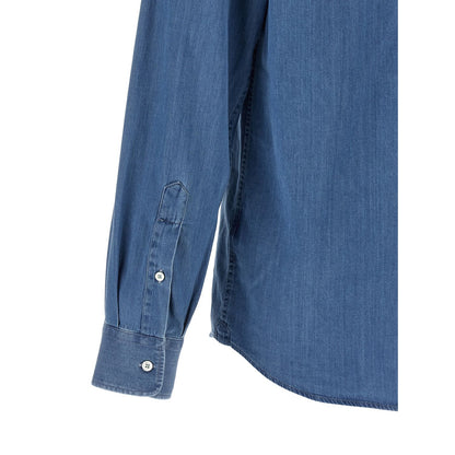 Brunello Cucinelli Blue Cotton Blouse