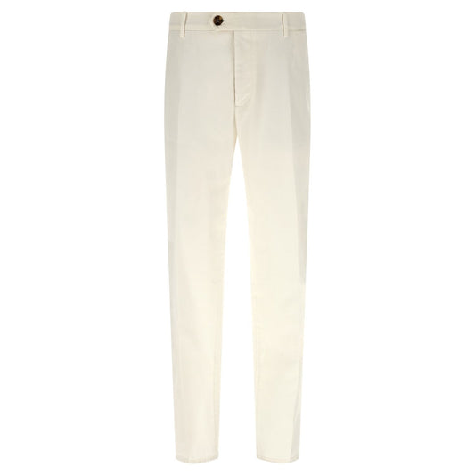 Brunello Cucinelli White Cotton Casual Pants