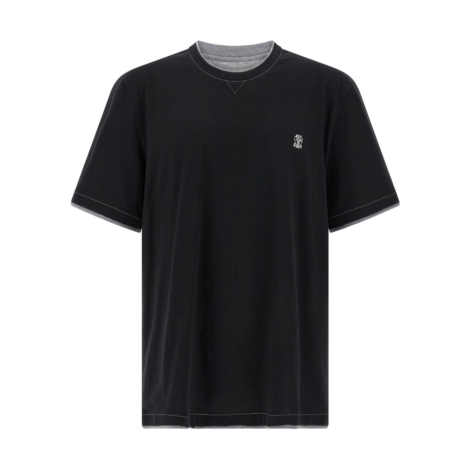 Brunello Cucinelli Black Cotton T-Shirt