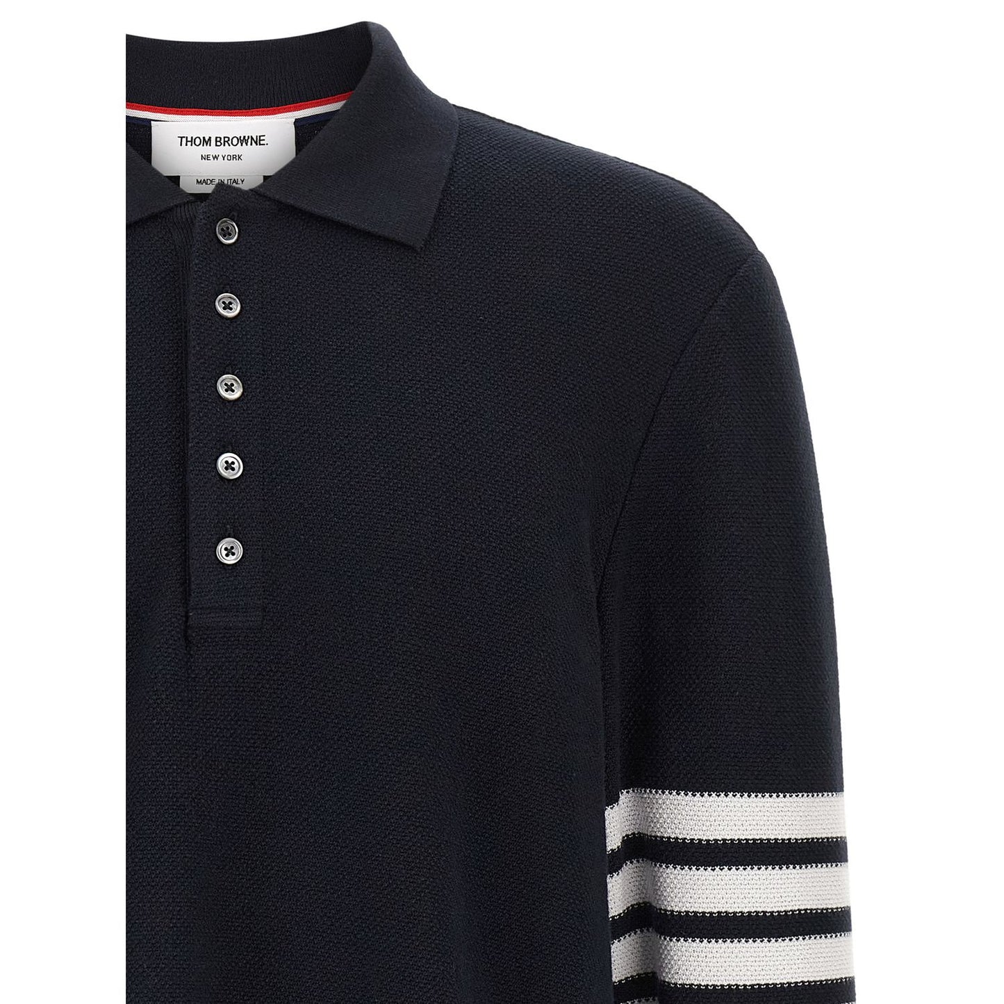 Thom Browne Blue Cotton Polo Shirt