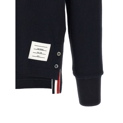 Thom Browne Blue Cotton Polo Shirt