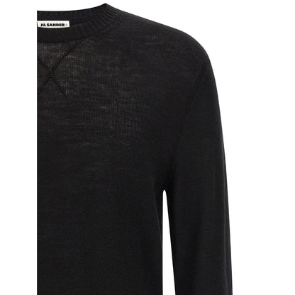 Jil Sander Black Virgin Wool Cardigan