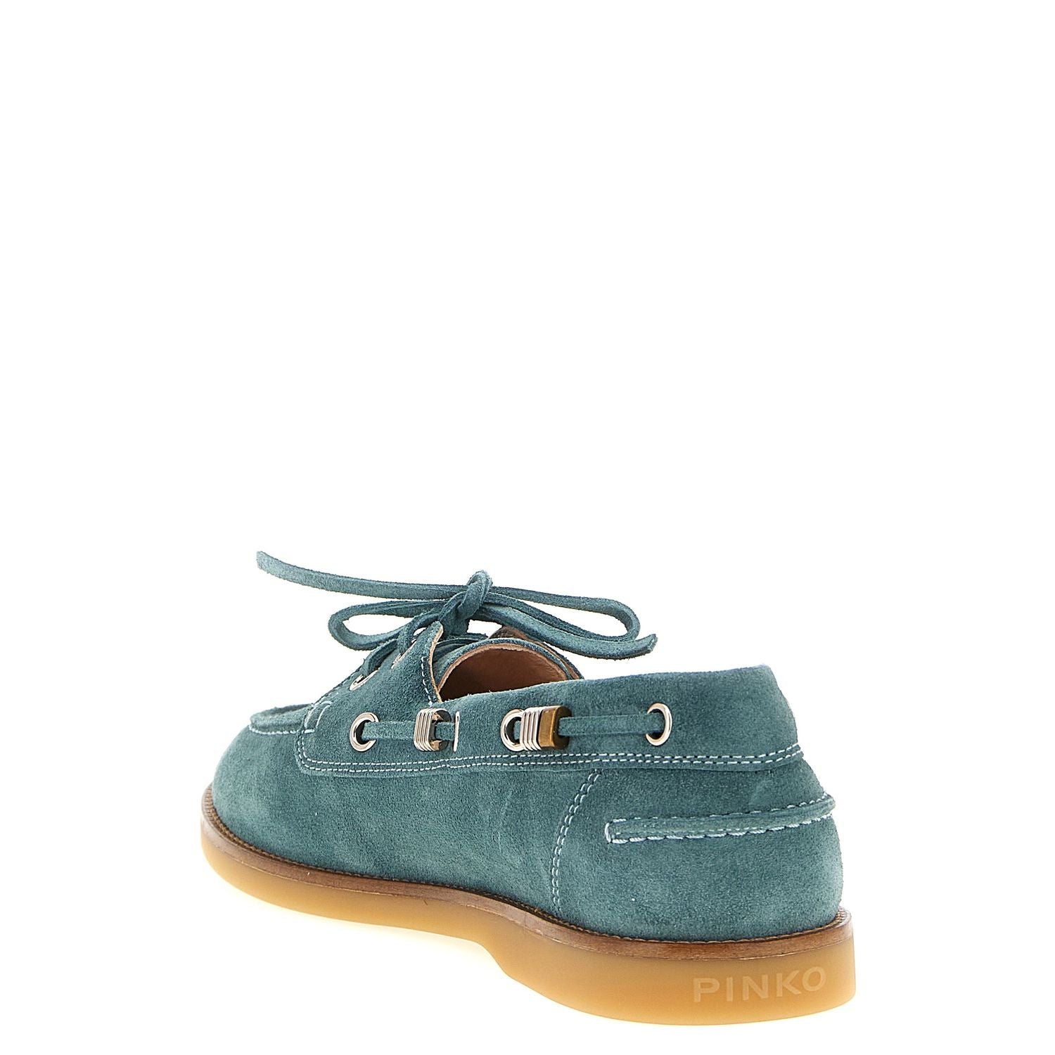 PINKO Blue Calfskin Moccassin