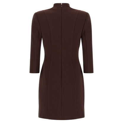 Elisabetta Franchi Brown Polyester Short Dress