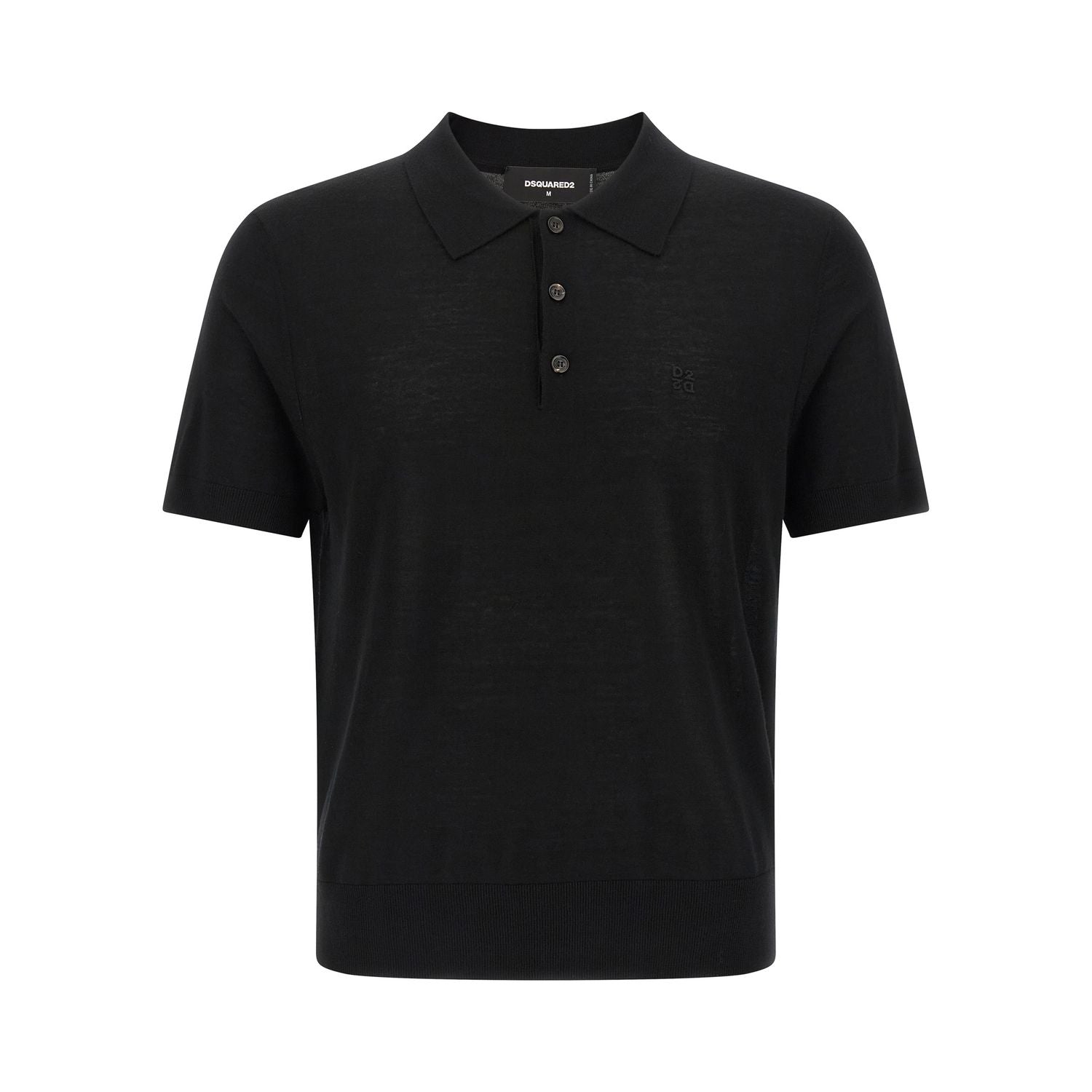 Dsquared² Black Wool Polo Shirt
