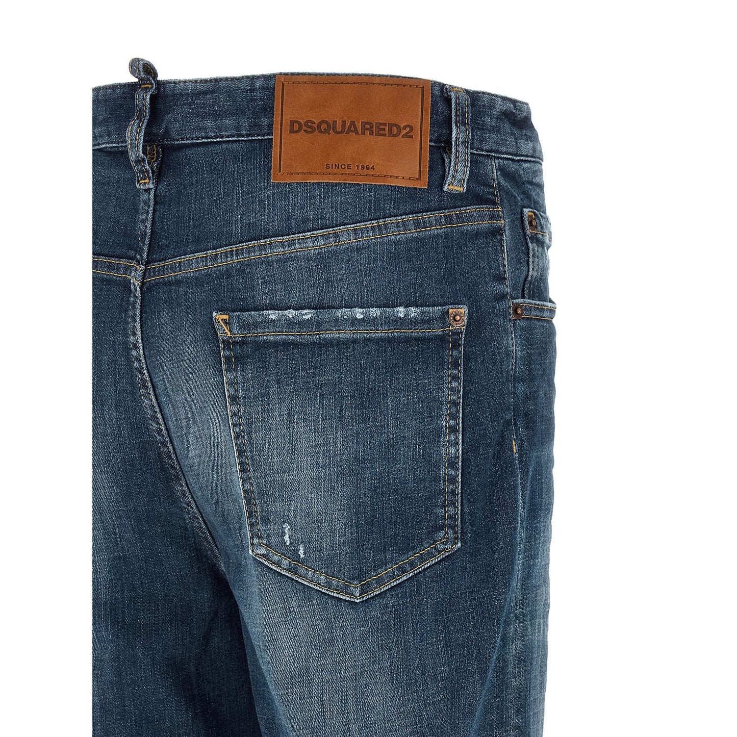 Dsquared² Blue Cotton Straight-Leg Jeans