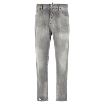 Dsquared² Gray Cotton Straight-Leg Jeans